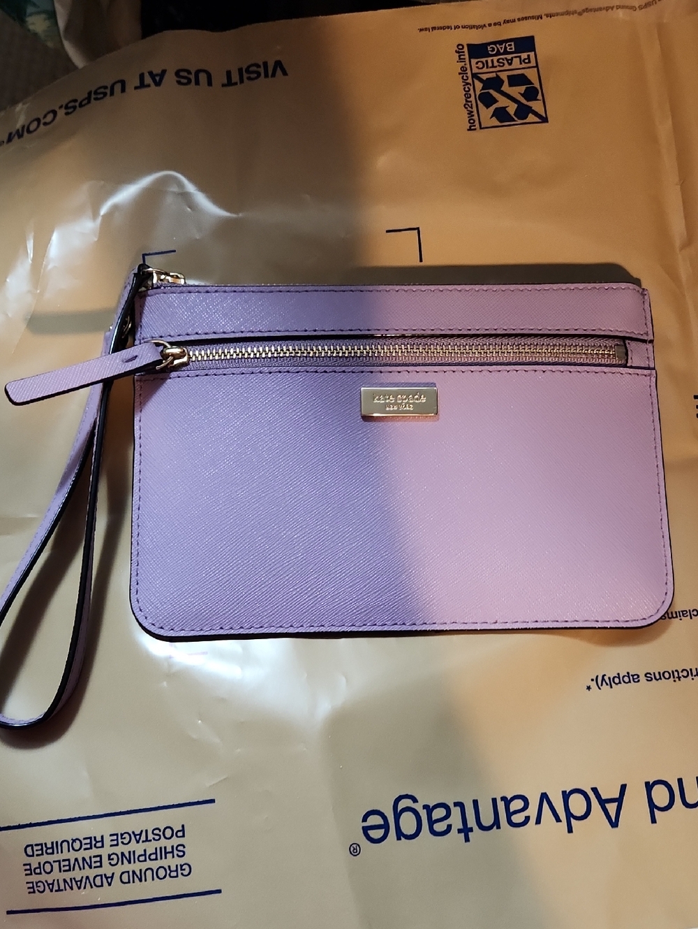 kate spade Lavender Purple Saffiano Leather Wristlet Clutch